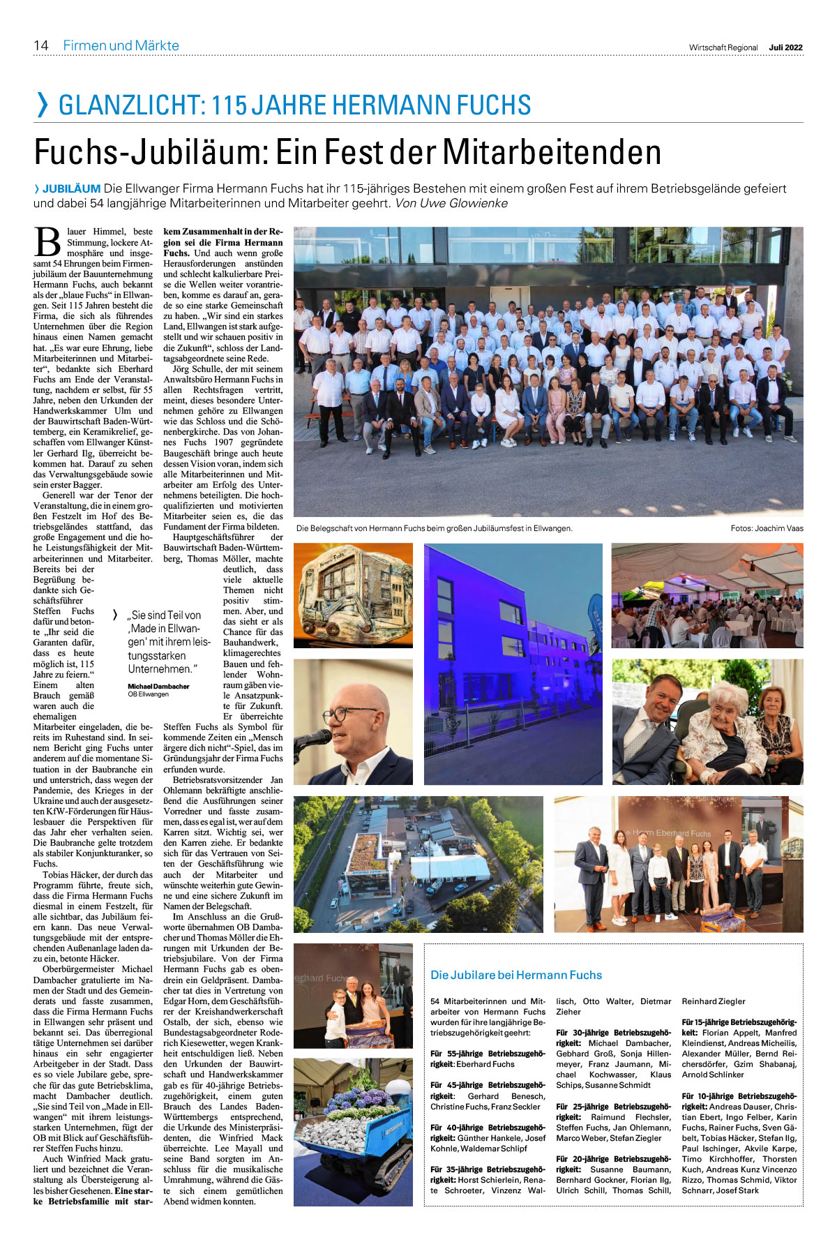 Ein Fest für die Mitarbeiter